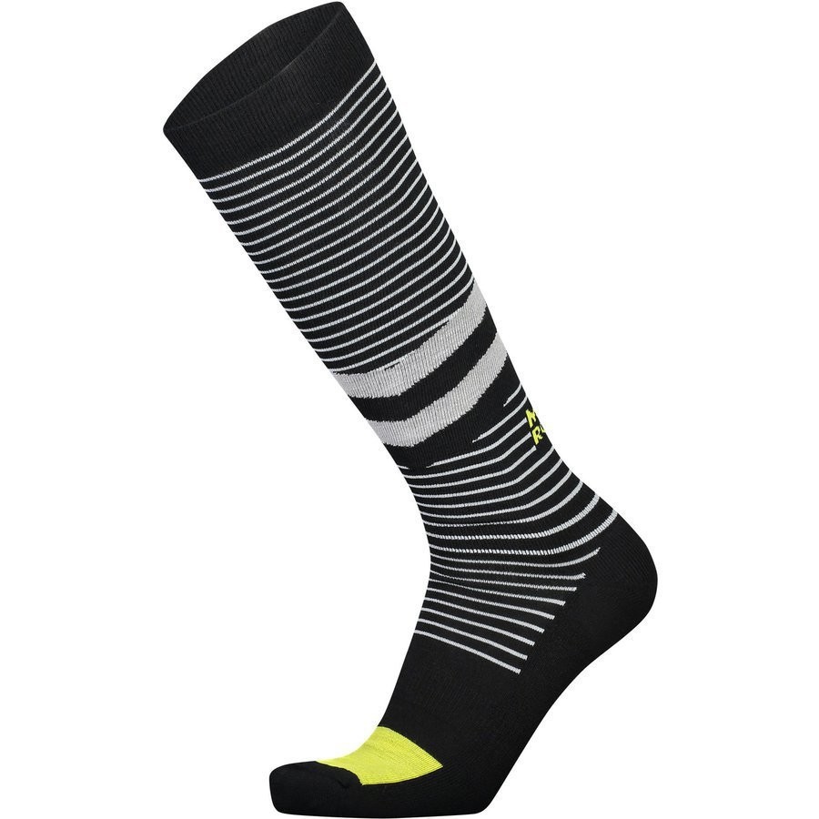 Mons Royale Lift Access Sock black/white stripe/citrus L